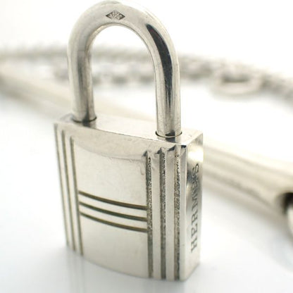 Hermes Cadena SV Necklace Ag925 Vintage Hermes Silver Box Padlock Bar
