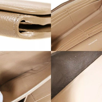 Balenciaga Long Wallet Logo Everyday Leather Beige 30bs131