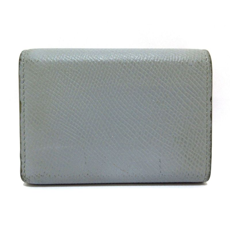 Celine Trifold Folded Compact Wallet Light Blue Leather