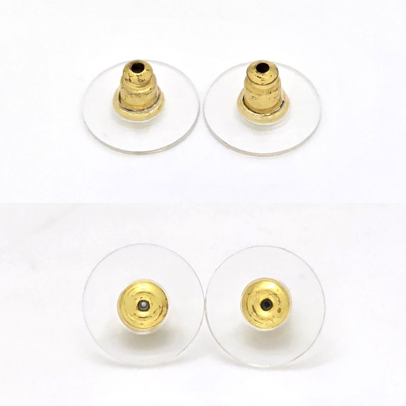 Chanel Coco Mark Earrings Binaural Ball Drop Border Blue/silver Color Gold