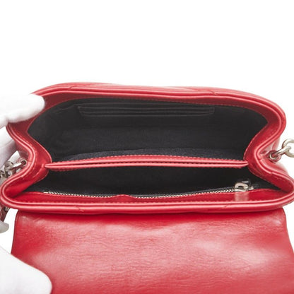 Saint Laurent YSL Logo Lou Lou Toy Bag 467072 Wine Red Leather Women Saint