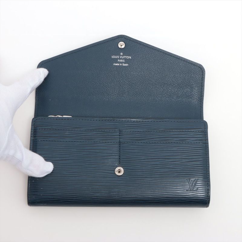 Louis Vuitton Epi Portefeuille Sarah Long Wallet Long Wallet M60585 Andigo Blue