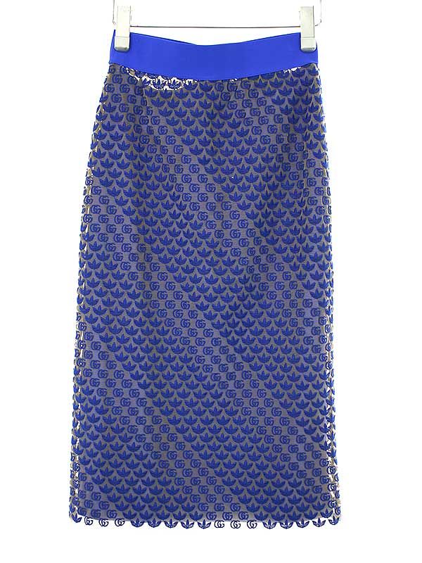 Gucci×adidas 22ss GG Tulle Skirt 693449 Xjeca Blue XS