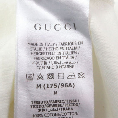 Gucci 768441 Webline Logo Embroidery Cotton Jersey Long Sleeve T-shirt White M