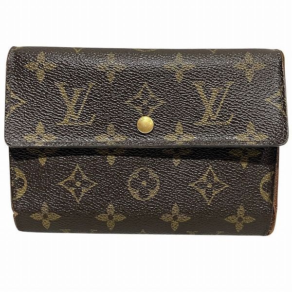 Louis Vuitton Monogram Porte Trésor Etui Chequier M61200 Trifold Wallet Unisex
