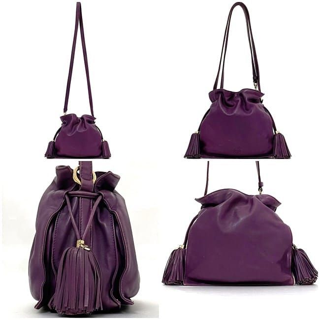Loewe Shoulder Bag Flamenco Purple 2way Nappa Leather Preowned