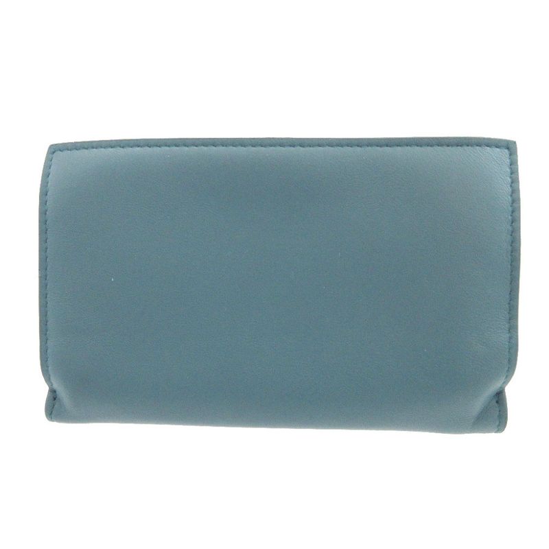 Bottega Veneta Flower Leather Blue Bifold Wallet 0857 Bottega Veneta