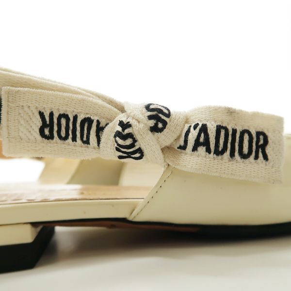 Christian Dior Ballet Flat Shoes S Ring Back Ribbon J'a Sandals Patent 34