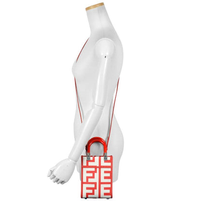 Fendi Sunshine Shopper Mini Handbag 2WAY Leather 8bs051 Red White Marc Jacobs