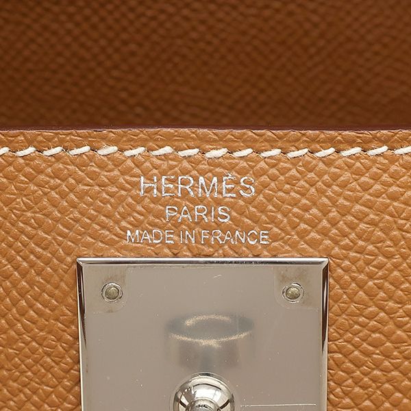 Hermes 2-Way Bag Kelly 28 Outer Stitch Vaux Epson Gold Silver Hardware Brown