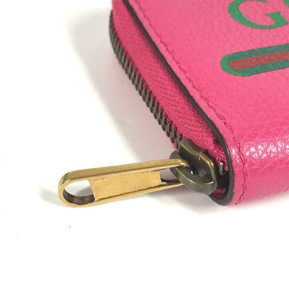 Gucci Coin Case Logo 496319 Leather Pink