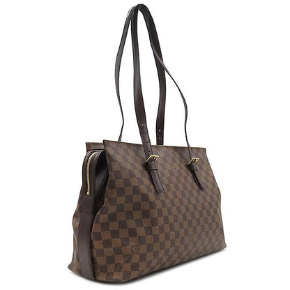 Louis Vuitton Tote Bag Chelsea Damier Canvas Damier Ebene Gold Hardware Brown