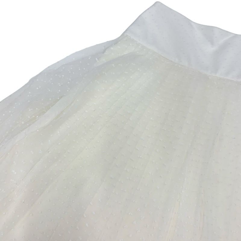 Christian Dior Plume Tulle Bottoms Nylon White Skirt Pleated Midi