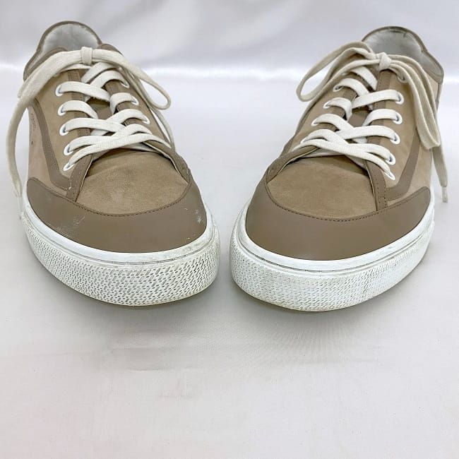 Hermes Sneakers Beige White Excellent Condition 27.5cm (10.83in) Suede