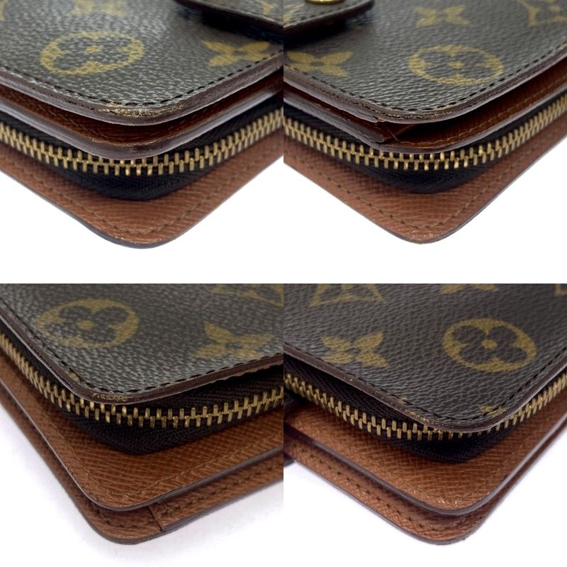 Louis Vuitton M61667 Monogram PVC Compact Zip Bifold Wallet Brown 388018