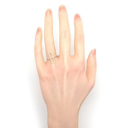 Hermes Ring Ever Chaine d'Ancre PM Half Eternity With Diamonds Total 025ct 18K