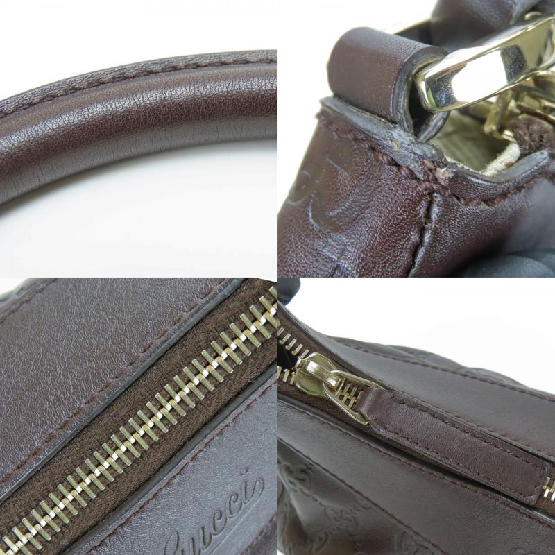 Gucci Handbag 190525 Abby Simaleather Dark Brown Gold Hardware One Shoulder