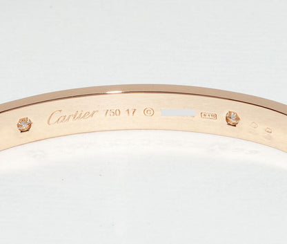 Cartier Bracelet Bangle 18K Pink Gold Diamond 4p(042ct) Love Bracelet Half