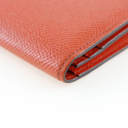 Hermes Bearn Souffle Vaux Epson Orange T Ladies Long Wallet
