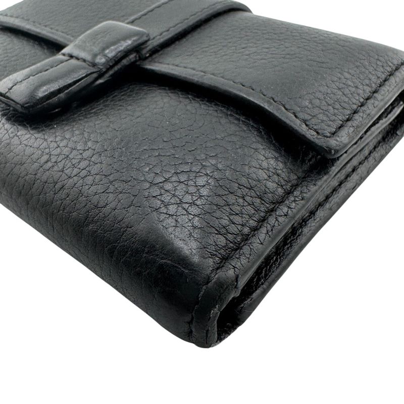 Loewe Vertical Wallet Trifold Wallet Branded Coin Purse Bill Black Unisex