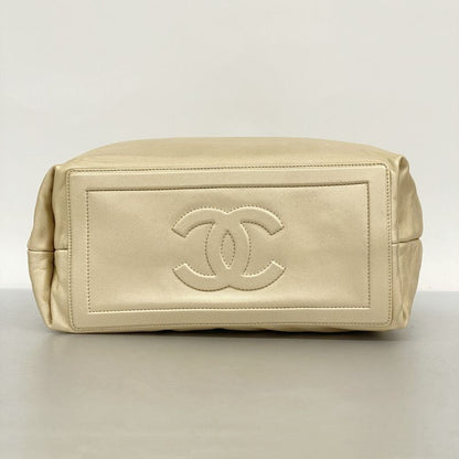 Chanel Tote Bag Coco Cocoon Leather Beige Gold Hardware Women's
