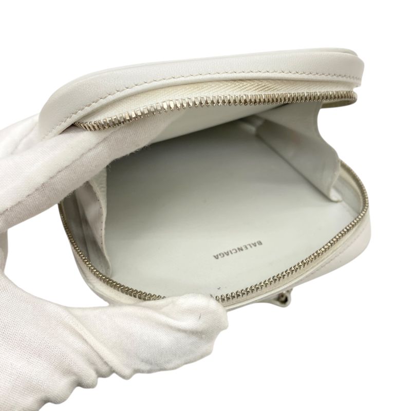 Em10009 Balenciaga Shoulder Bag Phone Shoulder Cache Zip Phone Holder White