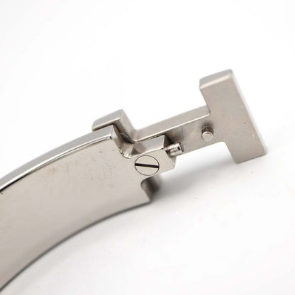 Hermes Click H GM H Logo Bangle Bracelet Silver Color And Black Accessories