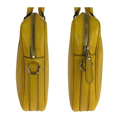 Gucci Diamante Yellow Silver Hardware Leather 344357 Business Bag Briefcase