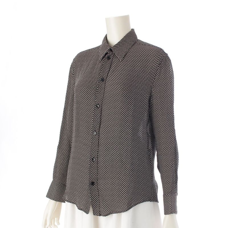 Celine Dotted Viscose Long Sleeved Shirt 20zx4178d Black