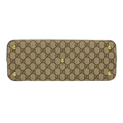 Gucci Handbag - 409534 Dark Brown And Beige Leather