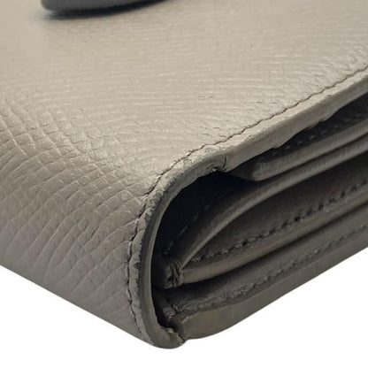 Celine Wallet Fold Wallet Compact Wallet Mini Wallet Logo Leather Gray