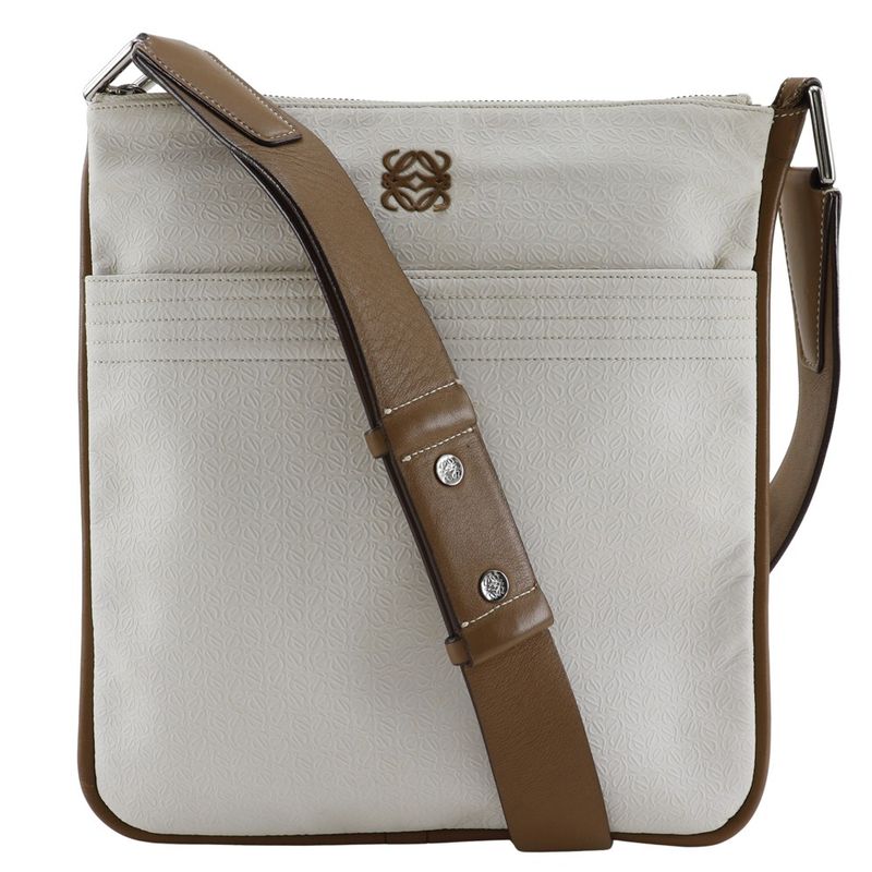 Loewe Anagram Pvc×leather White Unisex Shoulder Bag