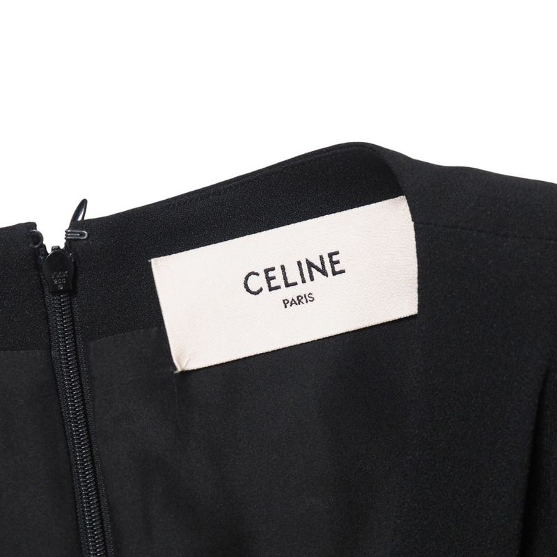Celine Dress Size 36 V-neck Draped Dress Volume Sleeves Made In France 20251021