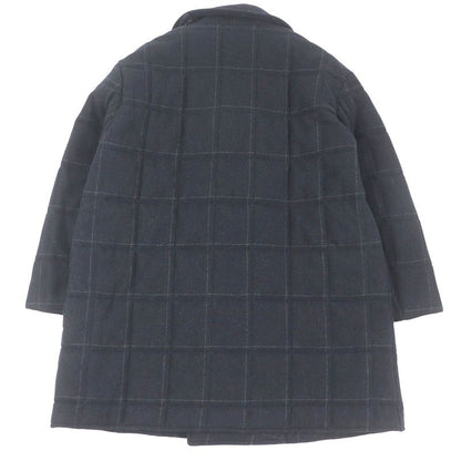 Hermes 23AW Cashmere Blend Windowpane Padded Double Breasted Coat Patted Coat