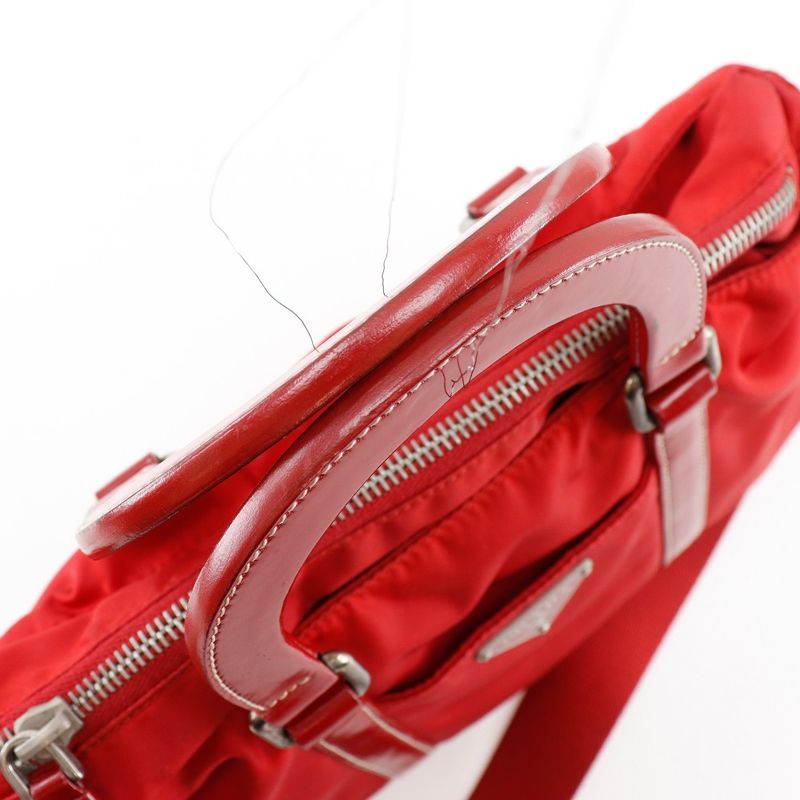 Prada 2WAY Shoulder Nylon Red Ladies Handbag