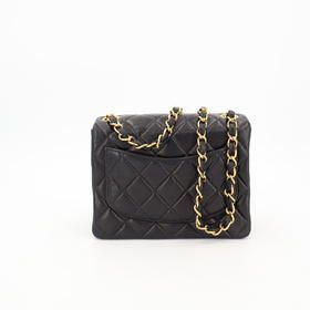 Chanel Chain Mini Matelasse Shoulder Bag Lambskin Black