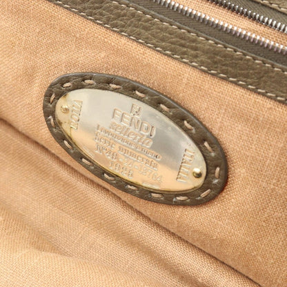 Fendi Handbageria Doctor's Bag Metallic Khaki Leather Handbag — view 4