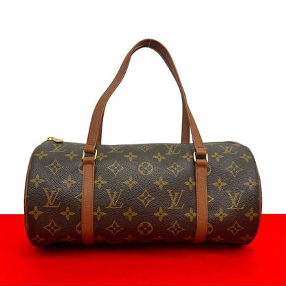 Louis Vuitton Papillon 30 Monogram Leather Drum Boston Bag Brown