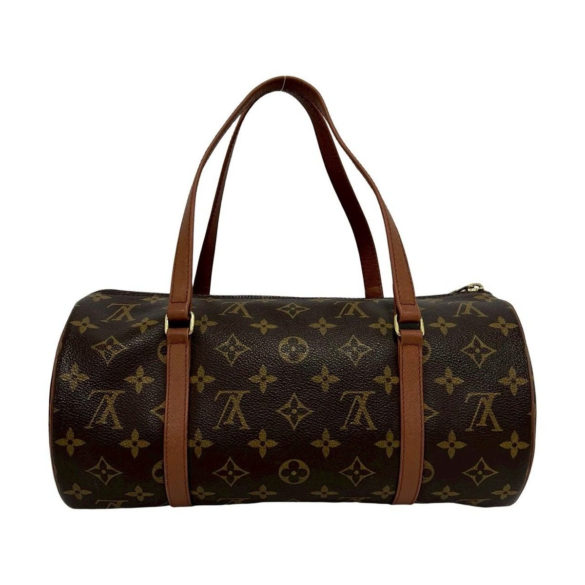 Louis Vuitton Papillon 30 Monogram Leather Drum Boston Bag Brown — view 3