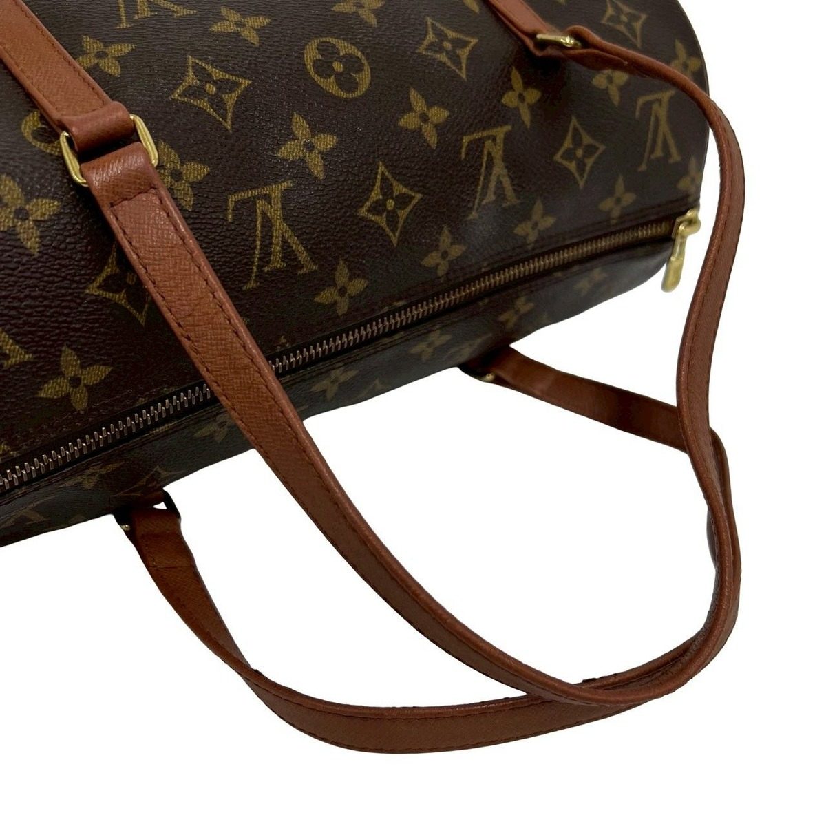 Louis Vuitton Papillon 30 Monogram Leather Drum Boston Bag Brown — view 4