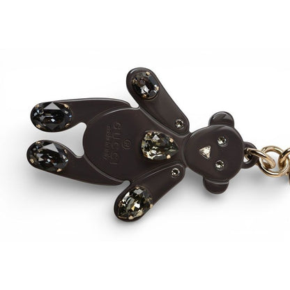 Gucci Key Ring Holder Charm Teddy Bear Swarovski Rhinestone Gray — view 2