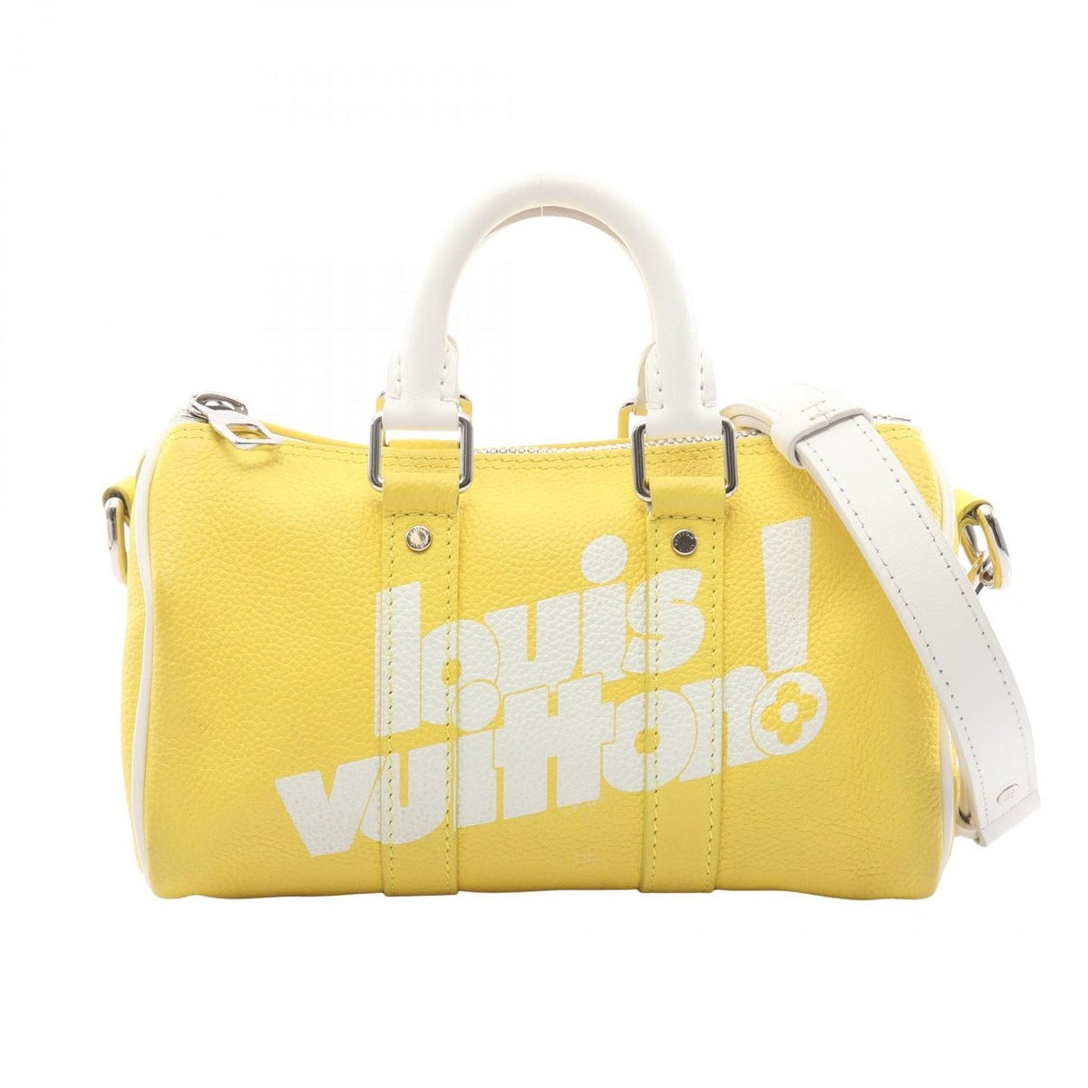 Louis Vuitton Handbag Keepall XS Everyday LV Leather Yellow White