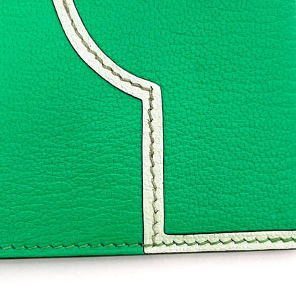 Hermes Coin Case Green Mint Excellent Condition Coin Purse Leather Chevre