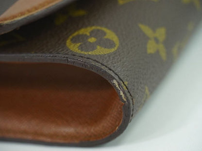 Authentic Louis Vuitton LV Bordeaux Monogram 2WAY Shoulder Bag Clutch Bag Brown