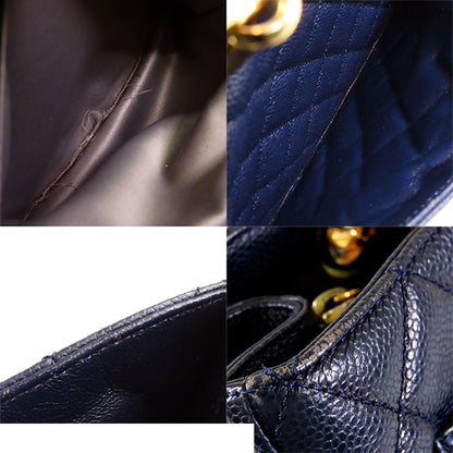 Chanel Grand Shopping Tote Bag GST Shoppingtote Navy Gold Caviar Leather — view 7