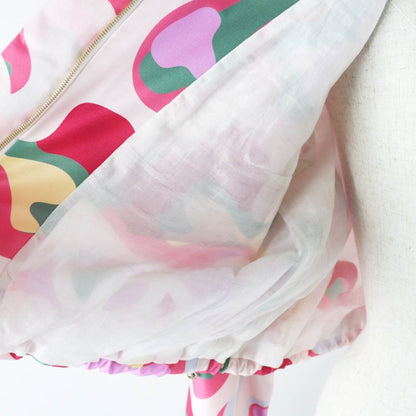 CHANEL 21AW P70173 100% Silk Logo Print Hooded Zip-up Jacket/blouson Multi 34