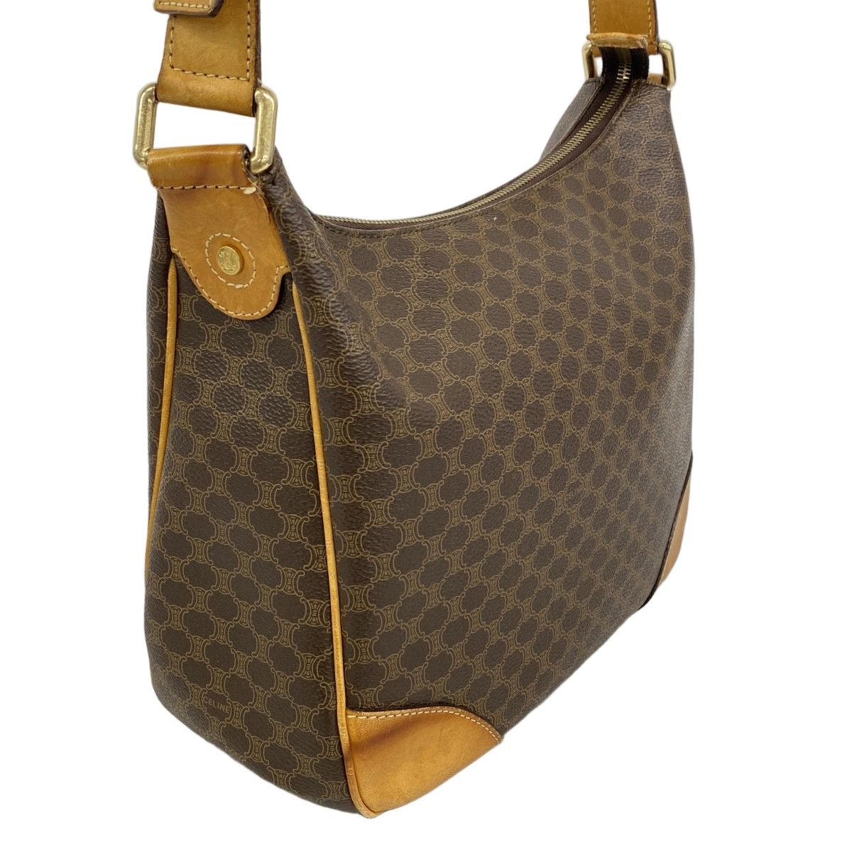 Celine Shoulder Bag Macadam Brown Gold — view 2