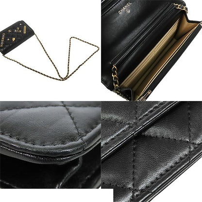 Chanel Chain Wallet Black Gold Lambskin Quilted No. 5 Icon Cambon Shoulder Bag — view 4
