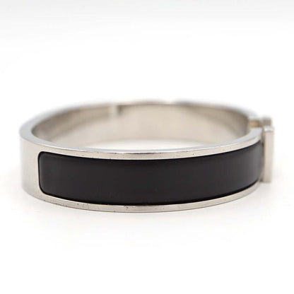 Hermes Click H GM H Logo Bangle Bracelet Silver Color And Black Accessories