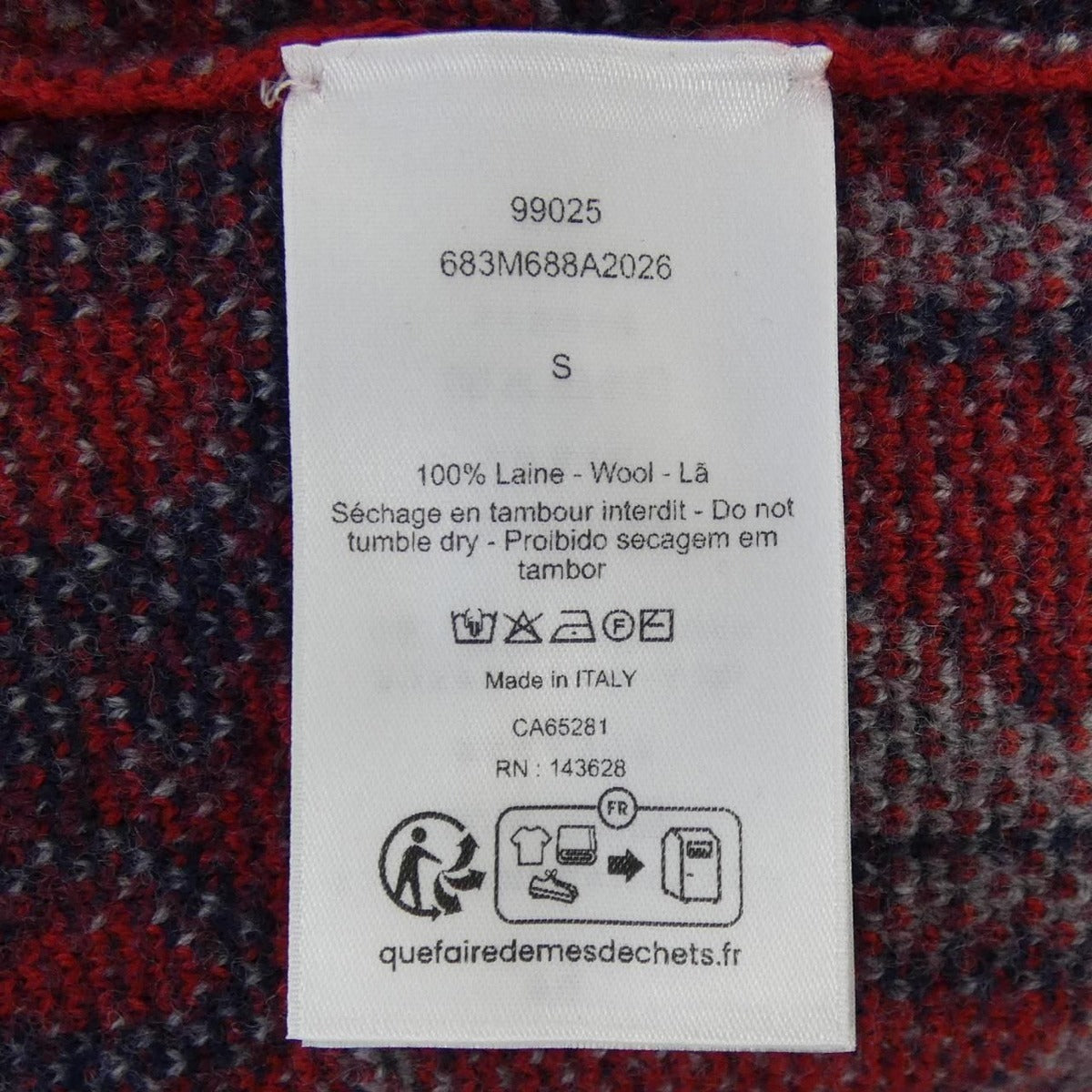Dior Oblique Wool Jacquard Knit Sweater Navy Gray Red — view 3